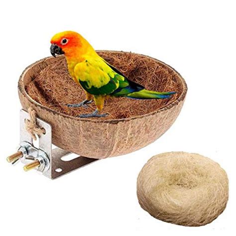 Birds Nest Natural Coconut Shell Bird Breeding Hatching Nest Parrot
