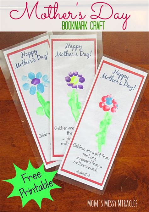 printable bookmark craft  mothers day mothers day projects