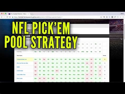 Your successful picks will earn points. NFL Pick'em Pool Strategy - How To Win - YouTube