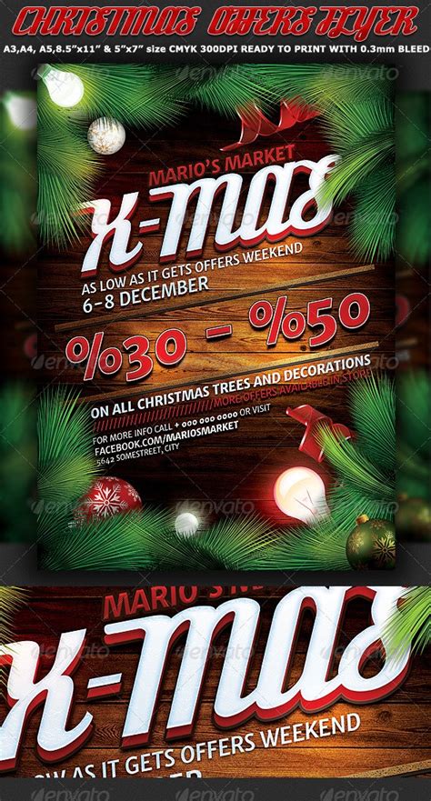 Christmas Offers Flyer Poster Template By Hotpin