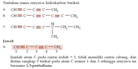 Tata Nama Dan Rumus Umum Serta Contoh Soal Senyawa Hidrokarbon Alkuna