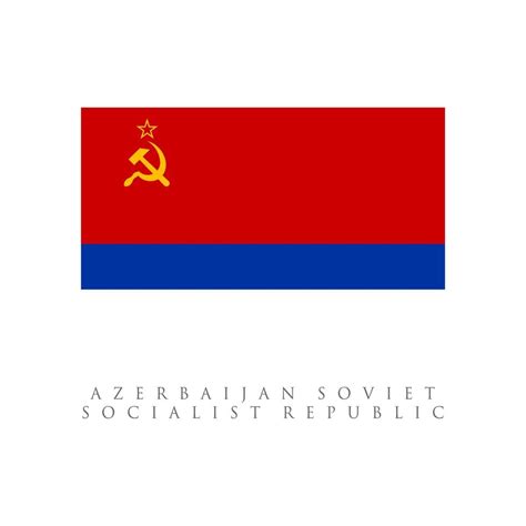 Azerbaijan Soviet Socialist Republic Flag Isolated On White Background