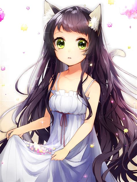 Anime Girl Black Hair Green Eyes Spefashion