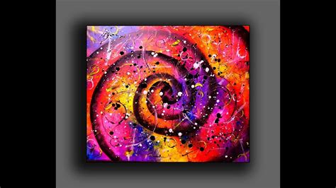 Colorful Spiral Abstract Painting Fun With Acrylics