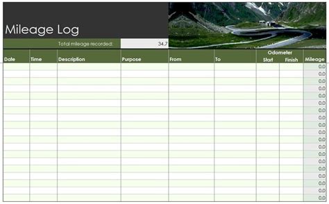 mileage log template food truck pinterest logs