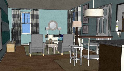 Coastal Contemporary Living Room Virtual Interior Design View4 A