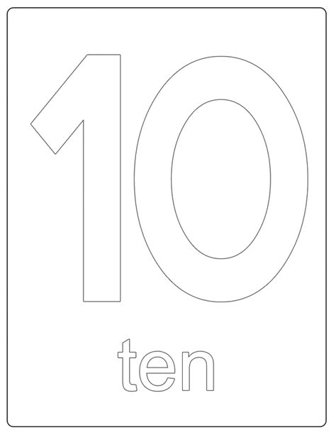 Free Number 10 Coloring Page Download Free Number 10 Coloring Page Png