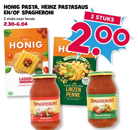 Honig Pasta Heinz Pastasaus En Of Spagheroni Aanbieding Bij Boon S Markt