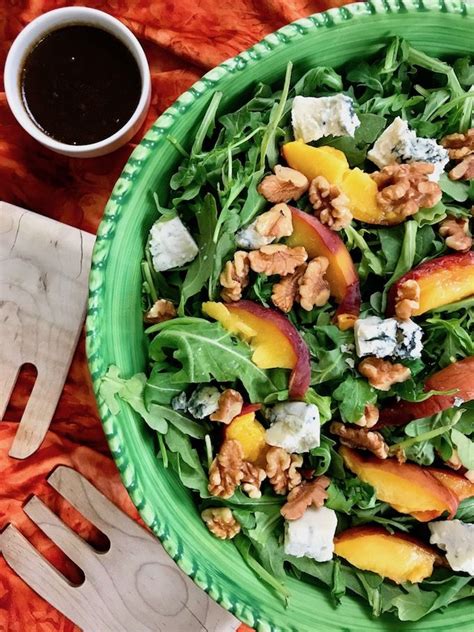 Grilled Peach And Arugula Salad With Blue Cheese Is Simple Yet Loaded