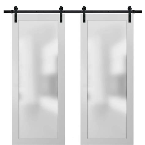 Sliding Lite Double Barn Frosted Glass Doors 72 X 96