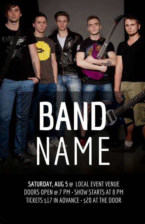 Band Name Poster Template Mycreativeshop