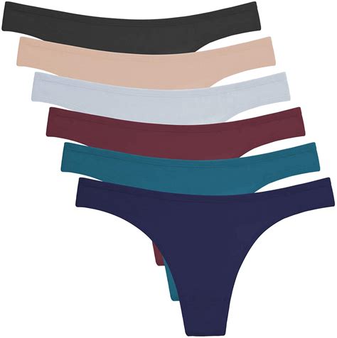 Anzermix Womens Breathable Cotton Thong Panties Pack Of 6 Ebay