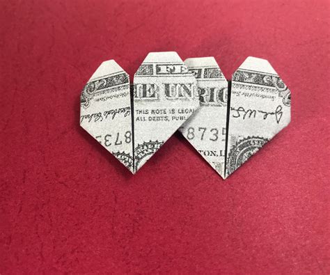 Money Origami Heart 5 Steps With Pictures Instructables