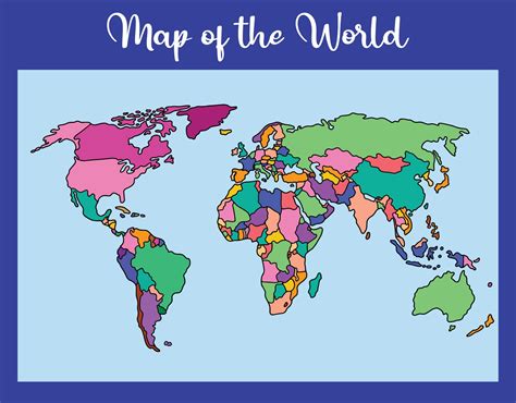 Labeled Printable World Map