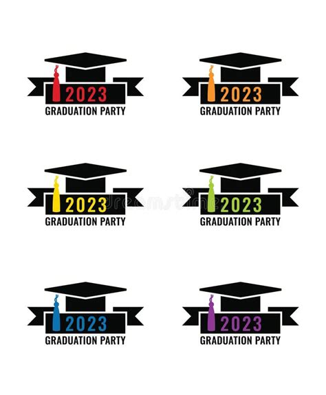 Graduation Party Logo Design Class Of 2023 With Graduation Cap And