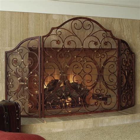 Spi Home Provincial 3 Panel Iron Fireplace Screen And Reviews Wayfair