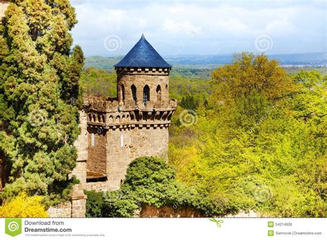 Tower Of Lowenburg Castle Bergpark Kassel Germany Stock