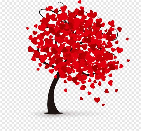 Valentines Day Heart Romantic Valentines Day Tree Heart Shaped Tree Leafed Love Tree Branch