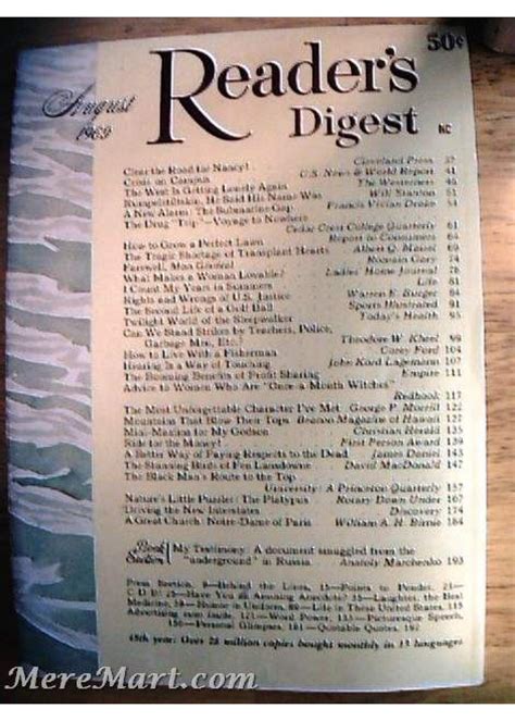 Readers Digest Magazine August 1969