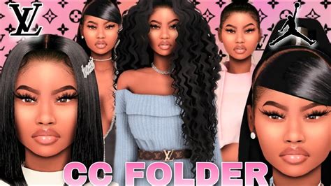 Urban Black Girl Cc Folder And Sim Download Hair Edges