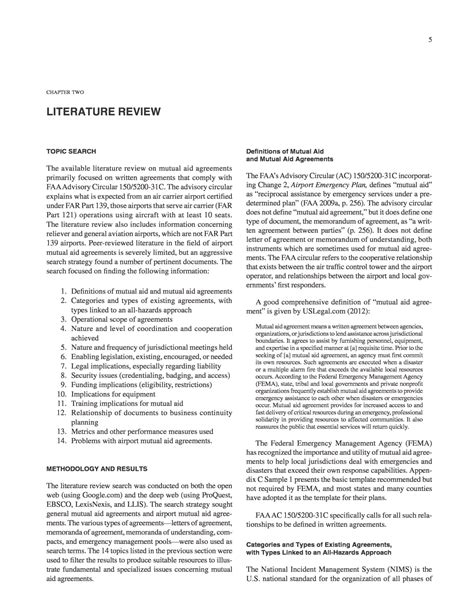 In a review of the literature, the writer provides an overview of the most important research and scholarship on a specific topic, problem, or question. Chapter Two - Literature Review | Model Mutual Aid ...