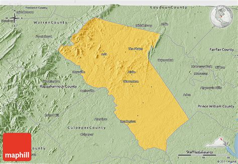 Savanna Style 3d Map Of Fauquier County