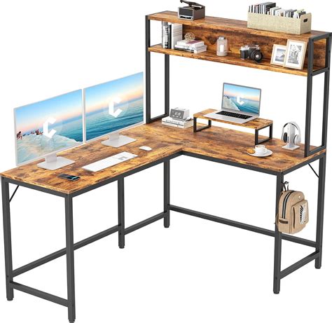 Buy Cubicubi L Shaped Desk With Hutch59 Corner Computer Deskhome
