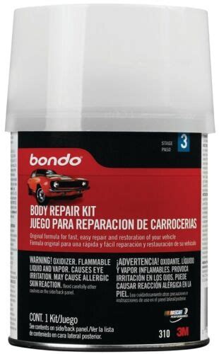 Bondo 310 Body Repair Filler Cream Hardener Metal Patch Spreader