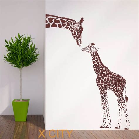 Giraffe And Baby African Animal Wall Sticker Vinyl Art Decal Window