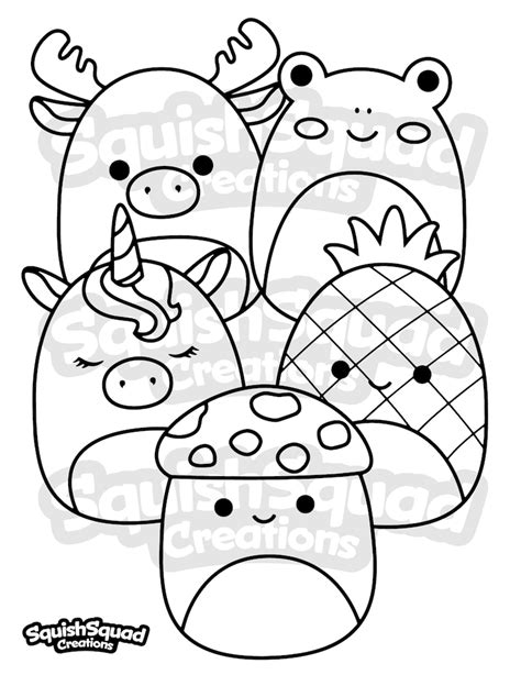 Squishmallow Coloring Page Printable Squishmallow Coloring Etsy Uk
