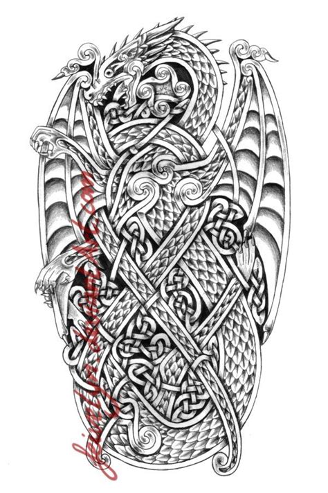 27 Cool Celtic Knot Dragon Tattoo Designs
