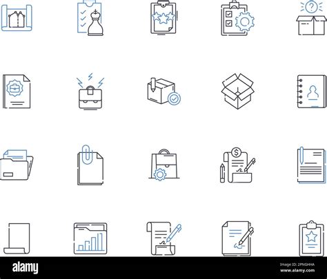 Catalogs And Folders Line Icons Collection Organization Sorting