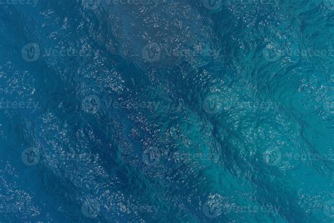 Realistic Deep Blue Sea Ocean Top View Water Wave Quiet And Calm