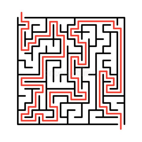 Labirinto Do Vetor Ilustração Do Labirinto Com Solução Ilustração Do