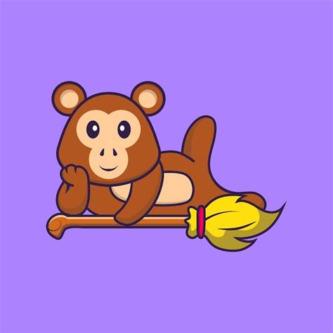 Premium Vector Cute Monkey Mascot Character Animal Cartoon Concept
