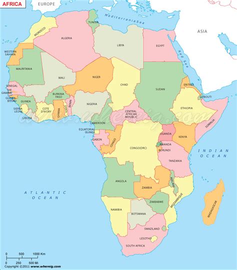 Africa Map Political Map Of Africa With Countries