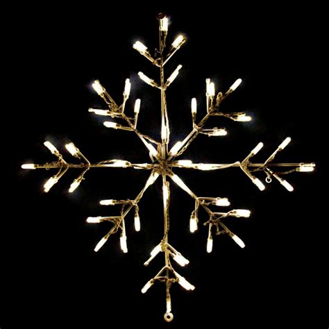 24 In Outdoor Led Warm White Snowflake Lighted Display 50 Bulbs