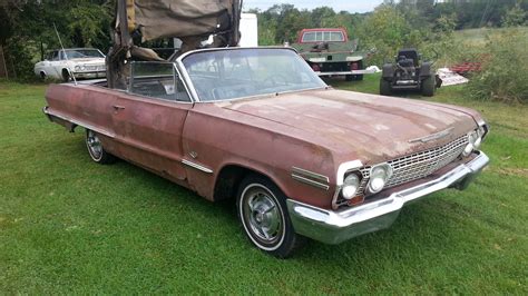 1963 Chevy Impala Convertible V8 Manual Ss Project 63 4 Speed Classic