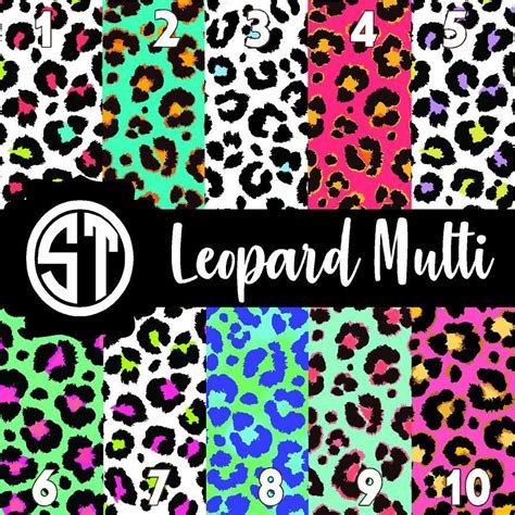Leopard Multi Color Patterns Printed Indoor Outdoor Glitter Metallic