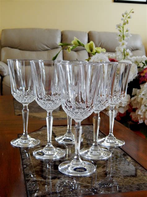 Crystal Water Glasses Set Of 6 American Cut Crystal Tall Etsy