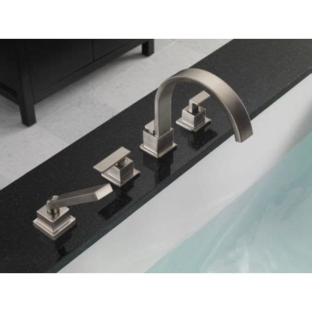 Delta vero tempassure 17t series tub & shower trim (chrome), grey. Delta T4753-SS Brilliance Stainless Vero Deck Mounted ...