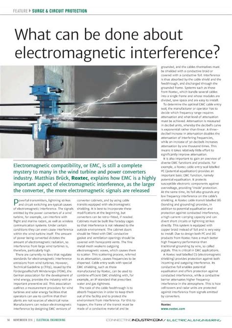 Electrical Engineering Magazine Emc Article Nov 2016