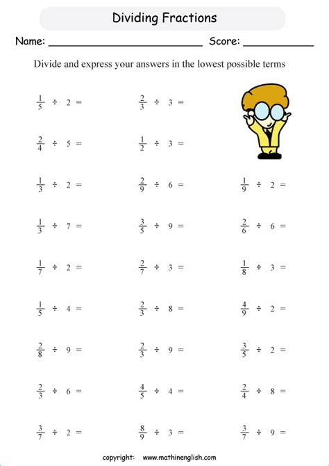 Whole Numbers Versus Fractions Common Core Math Worksheets Pdf