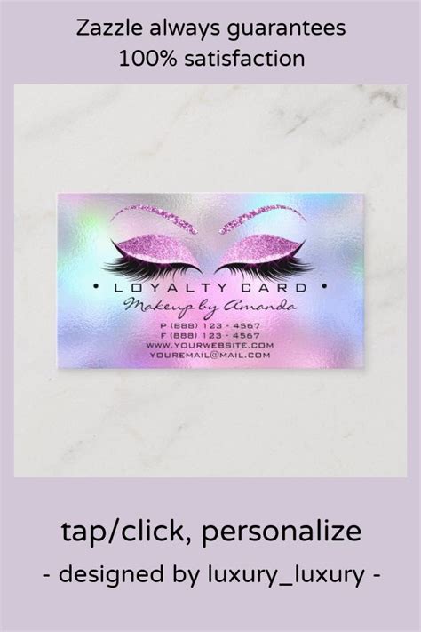 Loyalty Card 6 Punch Makeup Artist Heart Ombre Zazzle Loyalty Card