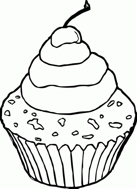 Chocolate Cupcake Picture Cherry Cupcake Coloring Page Coloring Home