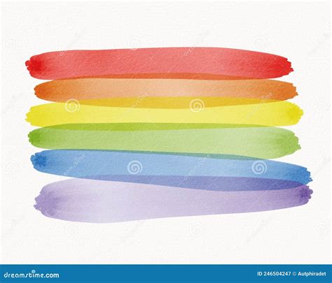 lgbt pride month watercolor texture concept rainbow flag brush style isolate on white