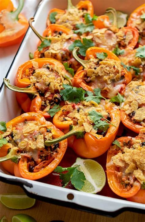 Mexican Stuffed Peppers With Quinoa Black Beans And Corn