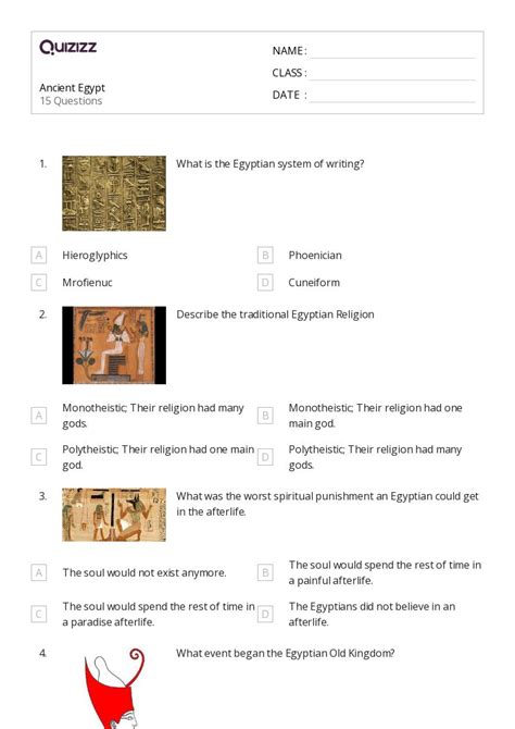 50 ancient egypt worksheets for 6th grade on quizizz free and printable