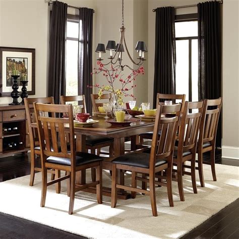 Check spelling or type a new query. TRIBECCA HOME Kai 9-piece Brown Oak Extending Dining Set ...