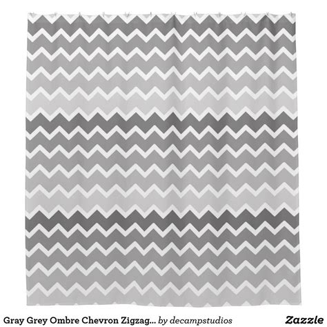 Gray Grey Ombre Chevron Zigzag Fade Shower Curtain Zazzle Ombre